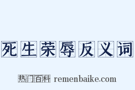 死生荣辱反义词是什么意思的图片